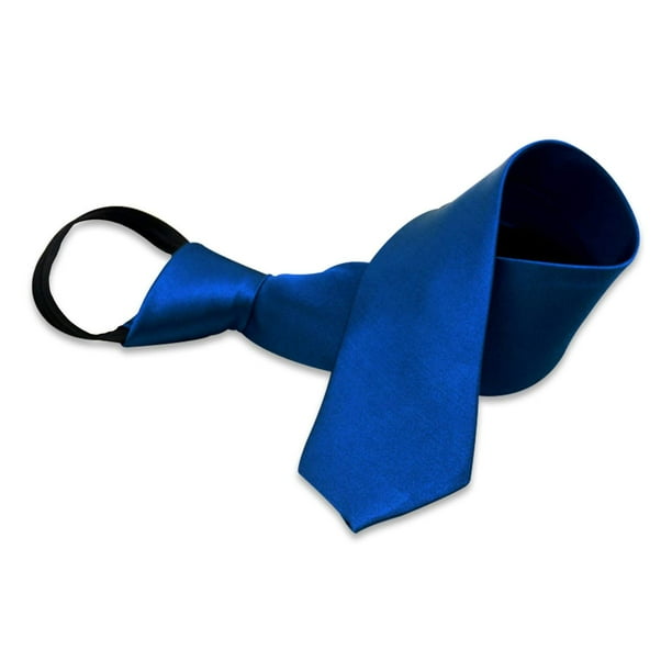Boys Solid Color Zipper Tie 15 inch//19 inch Polyester Satin Zipper Neckties by Aurya